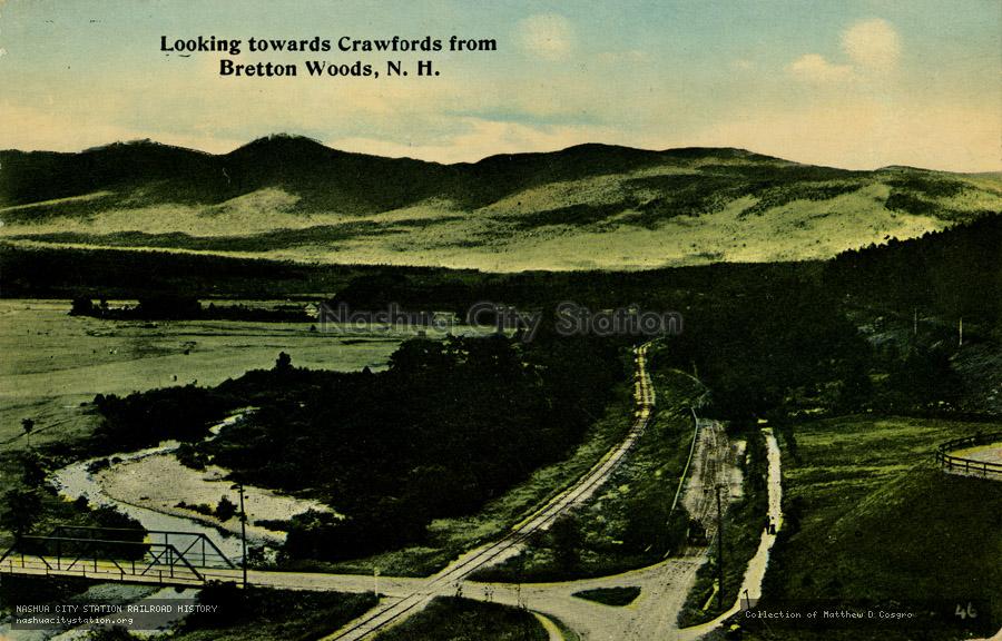 Postcard: Looking towards Crawfords from Bretton Woods, New Hampshire